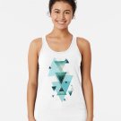 Geometric Triangle Compilation In Teal, Aqua And Rose Gold Racerback Tank Top