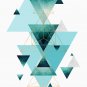 Geometric Triangle Compilation In Teal, Aqua And Rose Gold Racerback Tank Top