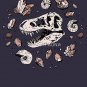 Geo-rex Vortex _ Rose Quartz _ Dinosaur Skull Fossil Art Racerback Tank Top