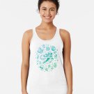 Geo-rex Vortex _ Turquoise Ombré _ Dinosaur Fossil Art Racerback Tank Top