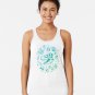 Geo-rex Vortex _ Turquoise Ombr&Atilde;&copy; _ Dinosaur Fossil Art Racerback Tank Top