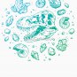 Geo-rex Vortex _ Turquoise Ombr&Atilde;&copy; _ Dinosaur Fossil Art Racerback Tank Top
