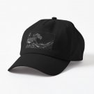 Great Wave Outline Black and White Cap
