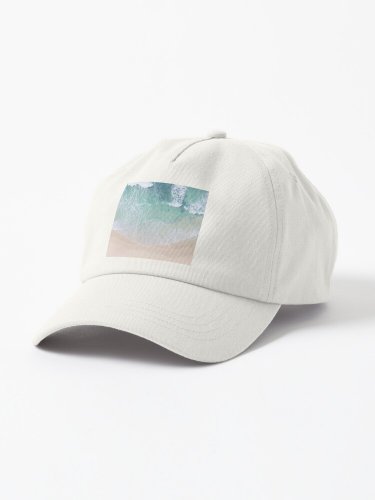 Green And White Lace Beach Sand and Seashore Waves Cap