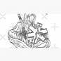Grim Reaper Holding the EMS Star of Life with Scythe Tattoo Drawing Black and White Cap