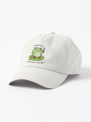 Had Enough  Funny Frog Holding Knife Cap
