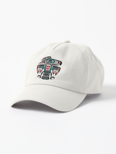 Haida Tlingit Native Raven Totem Cap