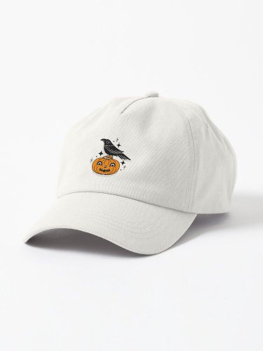 Halloween pumpkin and crow Cap