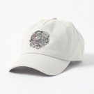 hand drawn fine line black and red fantasy   Cap