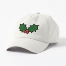 Holly Leaves and Berries Pattern in Light Green Cap