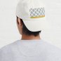 Honeycomb Geometric Lattice 2 in Mustard Yellow, Navy Blue, and White Cap