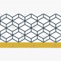 Honeycomb Geometric Lattice 2 in Mustard Yellow, Navy Blue, and White Cap