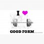 I LOVE HEART GOOD FORM Black Lettering Pink Heart Barbell Design Cap