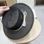 LV beach hat, fresh and light flat-top French sun protection hat for taking photos (9)