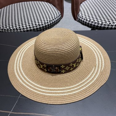 LV beach hat, fresh and light flat-top French sun protection hat for taking photos (19)