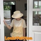 LV beach hat, fresh and light flat-top French sun protection hat for taking photos (20)
