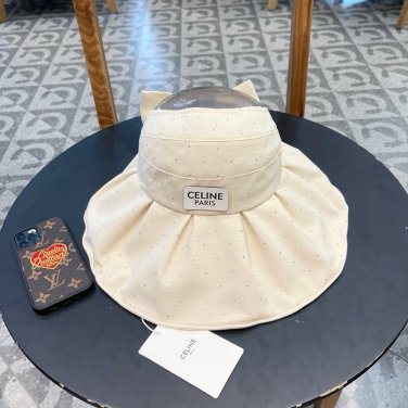 Celine's new spring and summer fisherman's hat, canvas hat, straw woven sunshade (9)