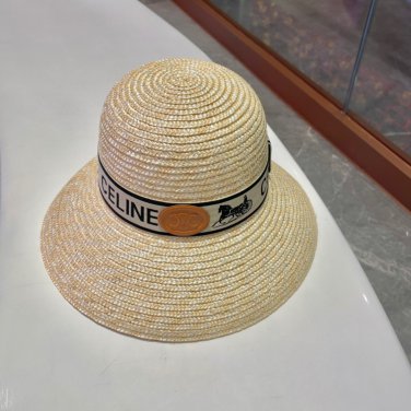 Celine's new spring and summer fisherman's hat, canvas hat, straw woven sunshade (16)