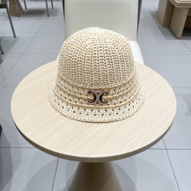Celine's new spring and summer fisherman's hat, canvas hat, straw woven sunshade (42)