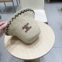 Celine's new spring and summer fisherman's hat, canvas hat, straw woven sunshade (45)