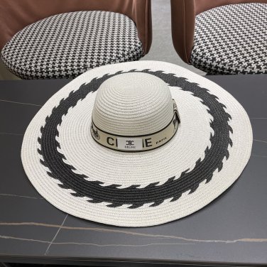 Celine's new spring and summer fisherman's hat, canvas hat, straw woven sunshade (61)