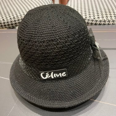 Celine's new spring and summer fisherman's hat, canvas hat, straw woven sunshade (76)