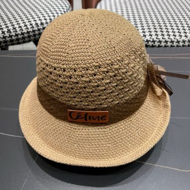 Celine's new spring and summer fisherman's hat, canvas hat, straw woven sunshade (78)
