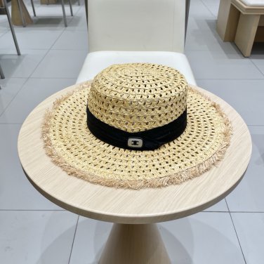 Celine's new spring and summer fisherman's hat, canvas hat, straw woven sunshade (82)