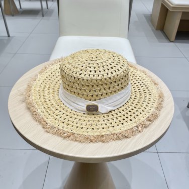 Celine's new spring and summer fisherman's hat, canvas hat, straw woven sunshade (83)