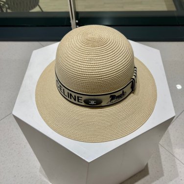 Celine's new spring and summer fisherman's hat, canvas hat, straw woven sunshade (85)