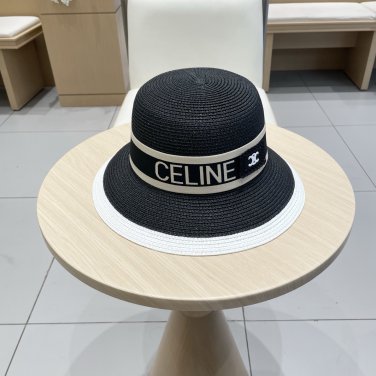 Celine's new straw hat, a high-end custom made in grass color for socialites (2)