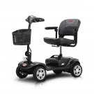 Electric four-wheel adult mobility scooter.  Foldable travel wheelchair portable flight