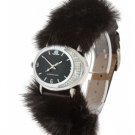 JLO Black Dial "Mink" Crystal Oval Watch