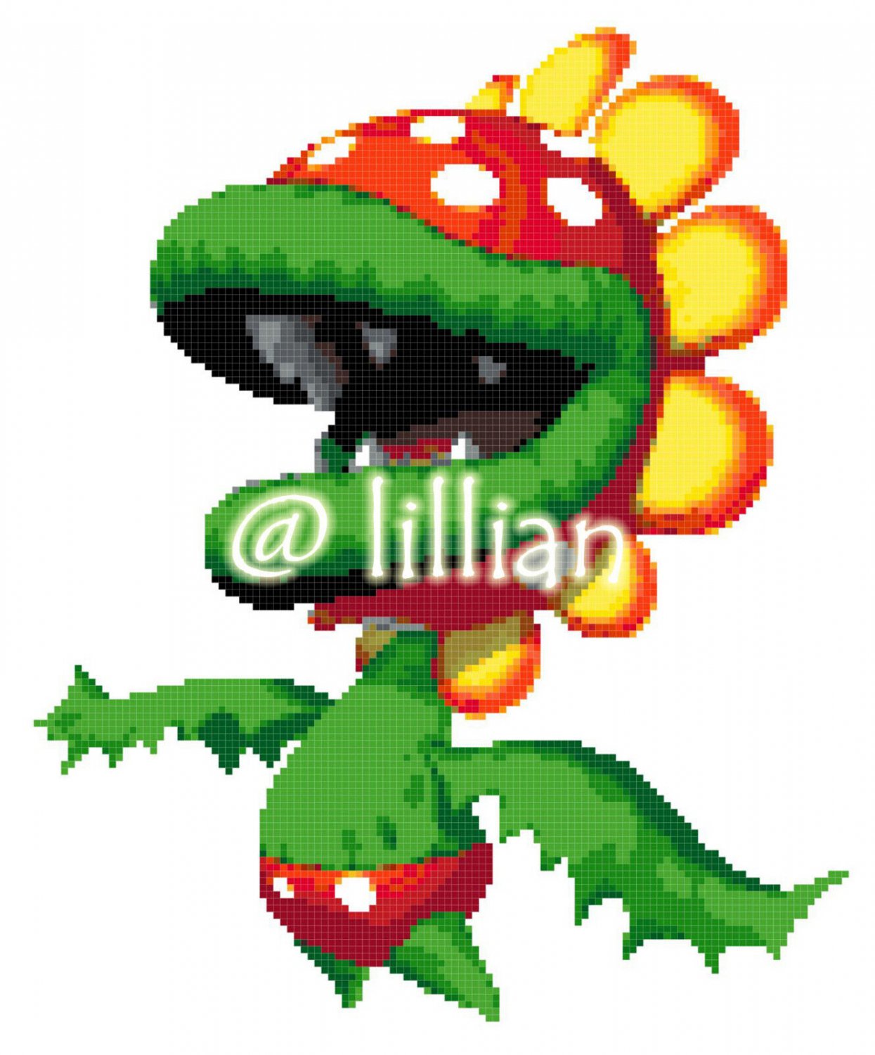 new SUPER MARIO ~ PETEY PIRANHA Counted Cross Stitch PATTERN