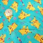 LOT 1 set 5pcs fat quarters PokemonPikachuFamily Quilting Fabric NEW