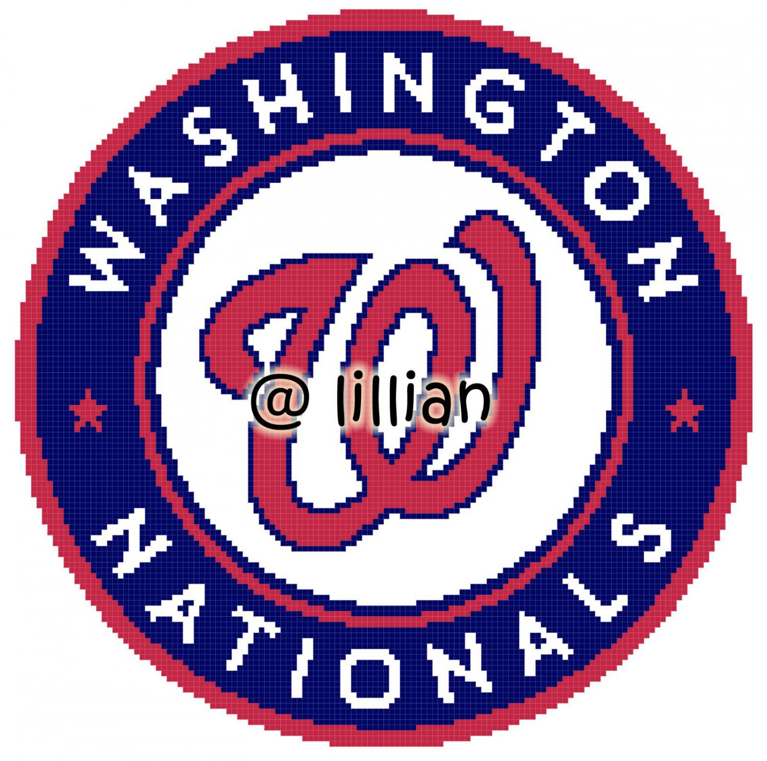 new BaseBall Fan WASHINGTONATIONALS Counted Cross Stitch PATTERN CHART