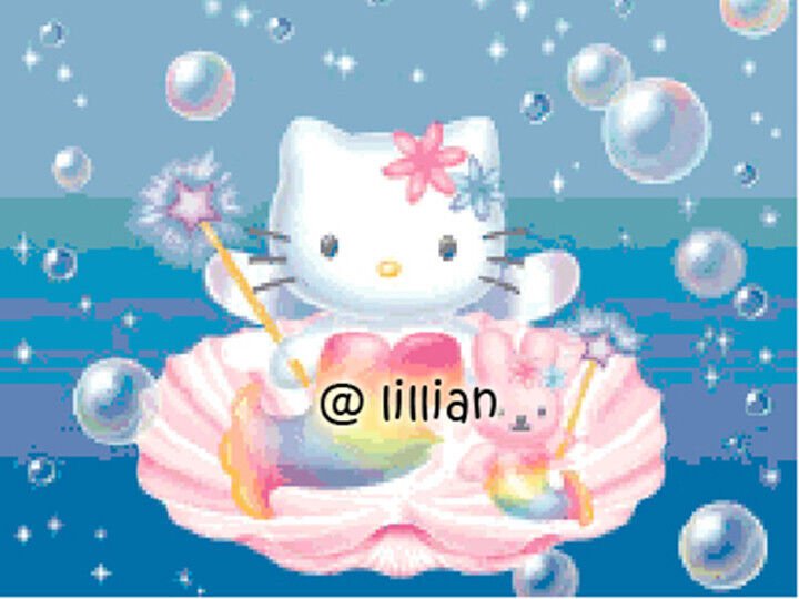 new HELLO KITTY LITTLE MERMAID Counted Cross Stitch PATTERN