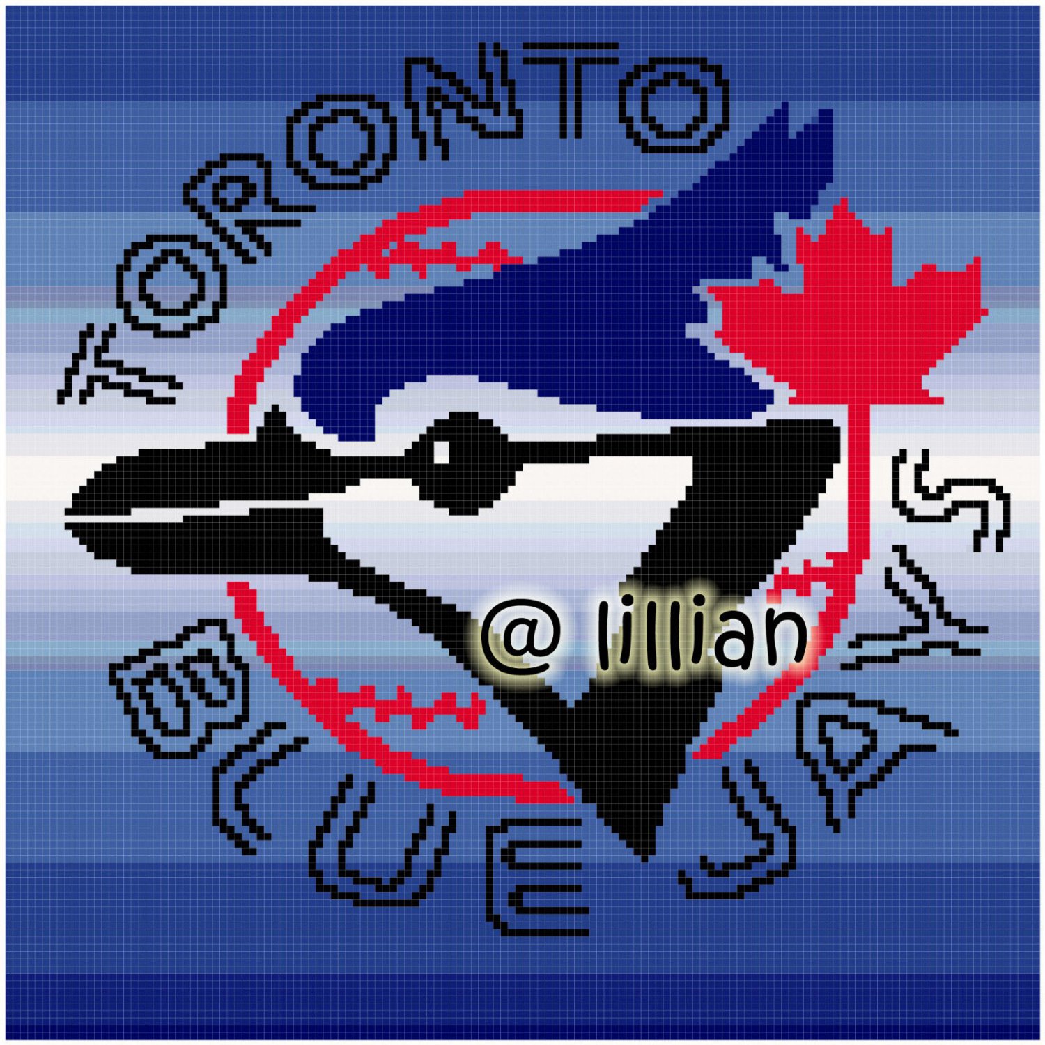 new BaseBall Fan TORONTBLUJAYS Counted Cross Stitch PATTERN CHART