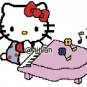 new HELLO KITTY PLAYING PIANO Counted Cross Stitch PATTERN