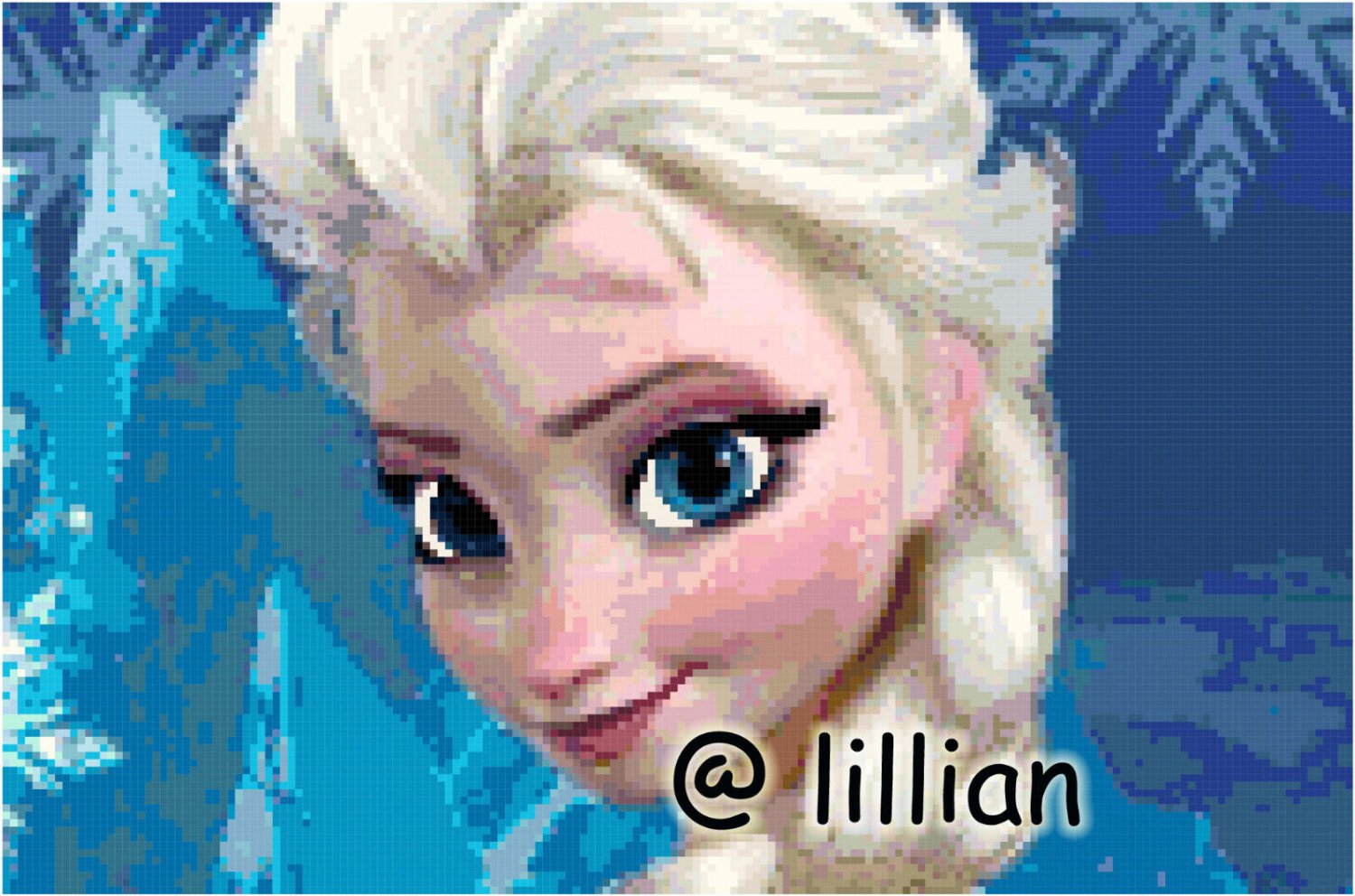 new *FROZEN ELSA HEAD POTRAIT* Counted Cross Stitch PATTERN