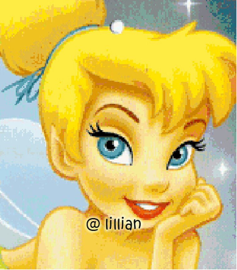 new *PRINCESS TINKERBELL FACE POTRAIT* Counted Cross Stitch PATTERN