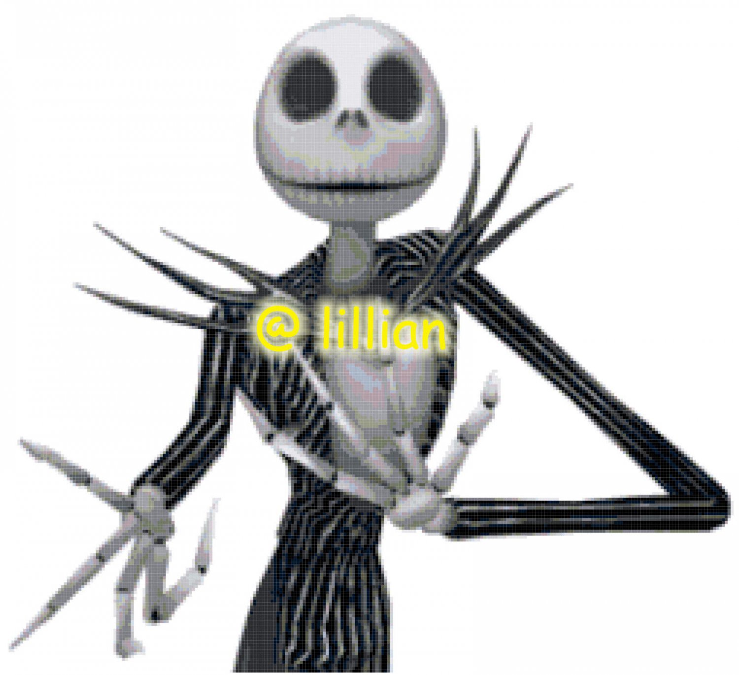 THE NIGHTMARE BEFORE CHRISTMAS JACK SCARY Counted Cross Stitch PATTERN