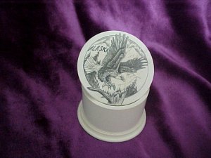 Alaska Etched Eagle Pill Box