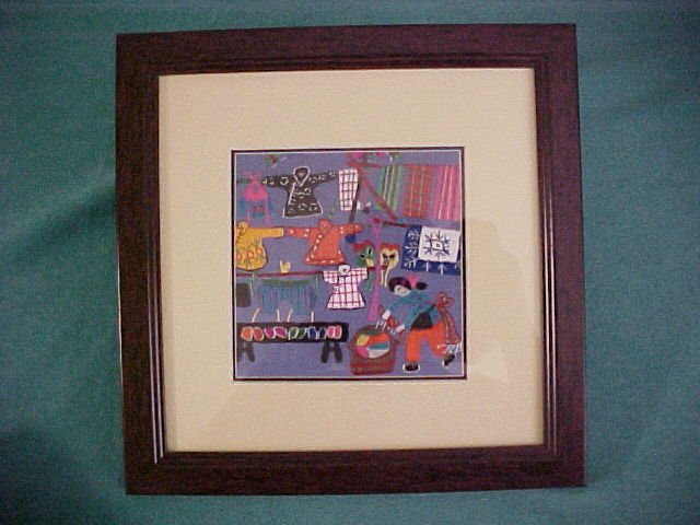 Rare/Vintage Chinese Laundry Embroidered Framed Art Piece