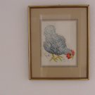 BLUE CHICKEN Signed Watercolor Painting by Laura M. Batt