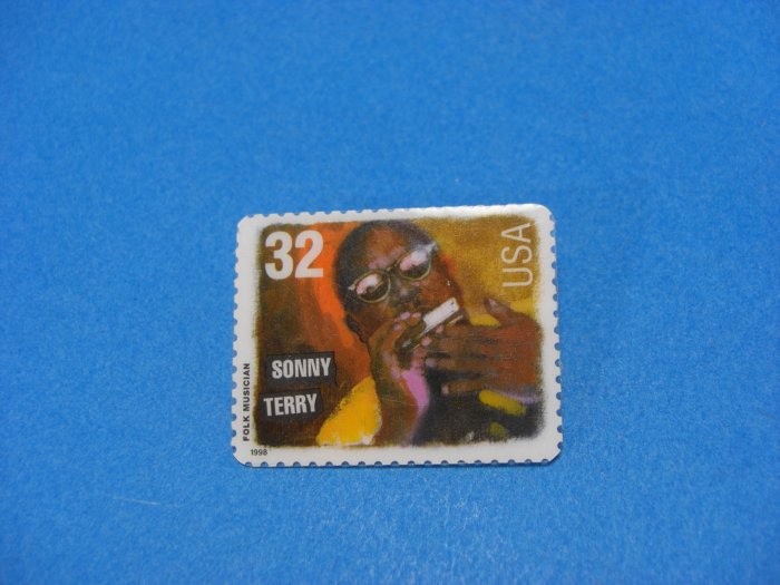 Folk Musician Sonny Terry 32 Cents Stamp Pin