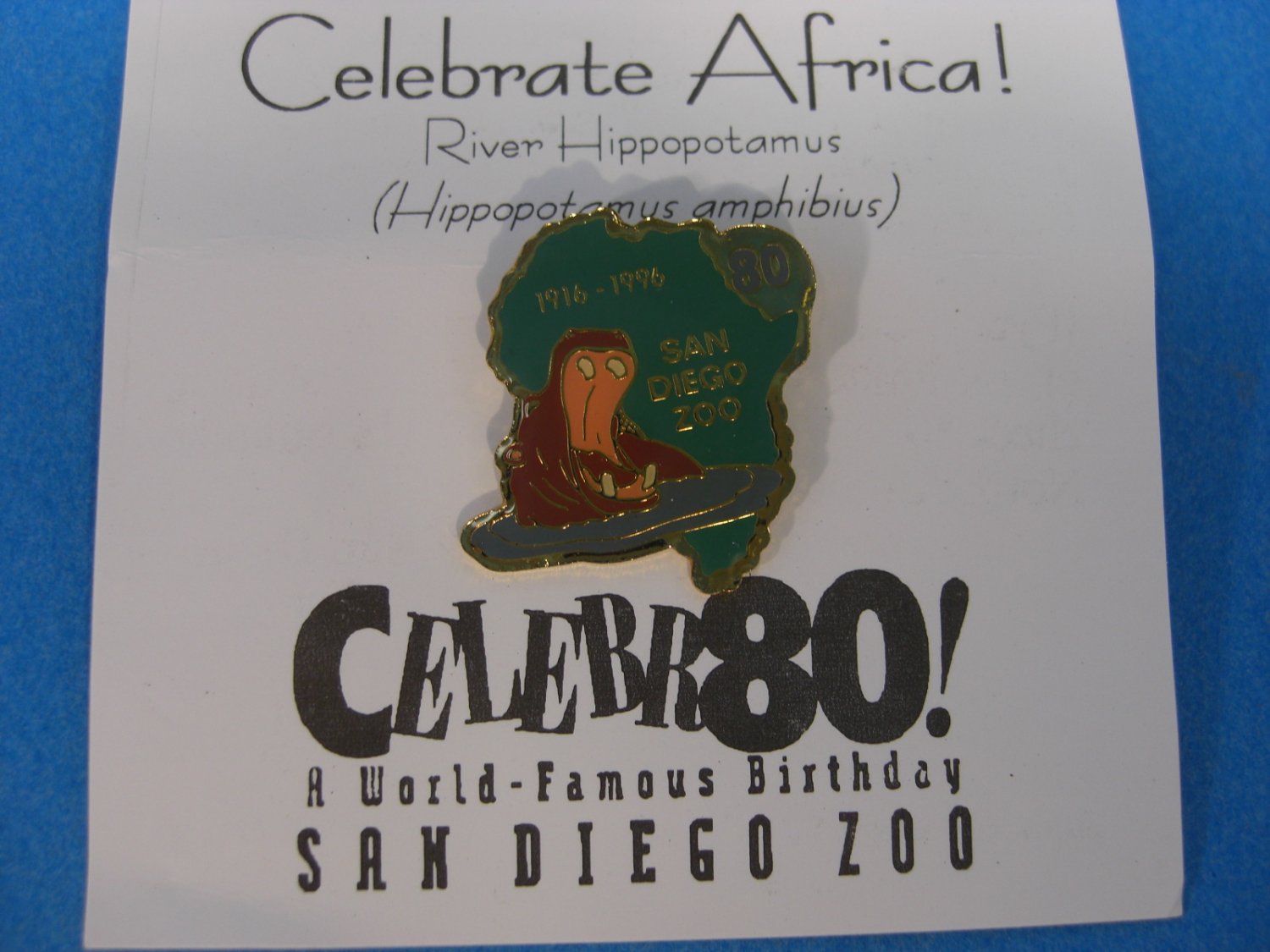 San Diego Zoo Celebrate Africa ! Lapel Pin