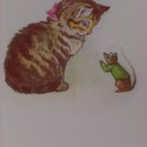 Illustration by Beatrix Potter for Miss Moppet  (Cat) Fantasy Postcard