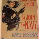 Join The Navy Christy 1918 Poster Postcard