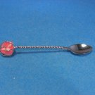 Demitasse Spoon Silver Wire 4 1/4 " W/ Polished Pink Stone Accent